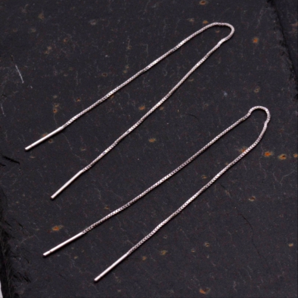 Silver Ear Threader Earrings Sterling Silver